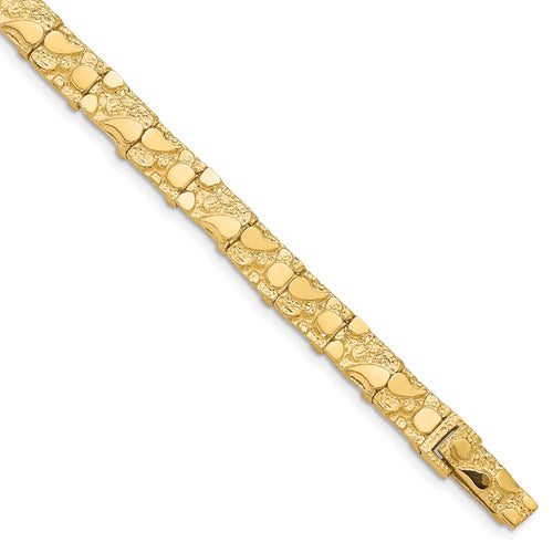 10k 7.0mm Nugget 8 inch Bracelet