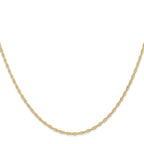14K Carded 1.35mm Cable Rope with Spring Ring Clasp Chain