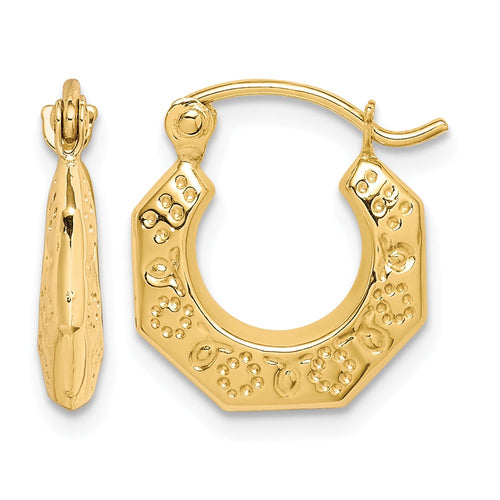 10k Polished Hollow Classic Earrings