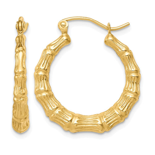 10k Polished Hollow Classic Earrings