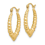 10k Polished Hollow Scalloped Heart Hoop Earrings