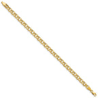10k Lite 5mm Hollow Diamond-cut Double Link 8.25 inch Charm Bracelet