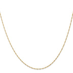 14K Carded 1mm Singapore with Spring Ring Clasp Chain