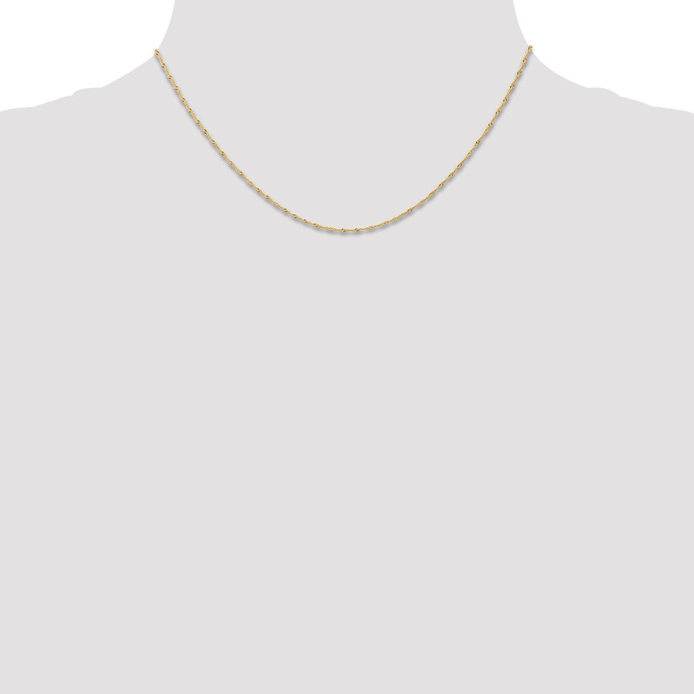 14K Carded 1mm Singapore with Spring Ring Clasp Chain