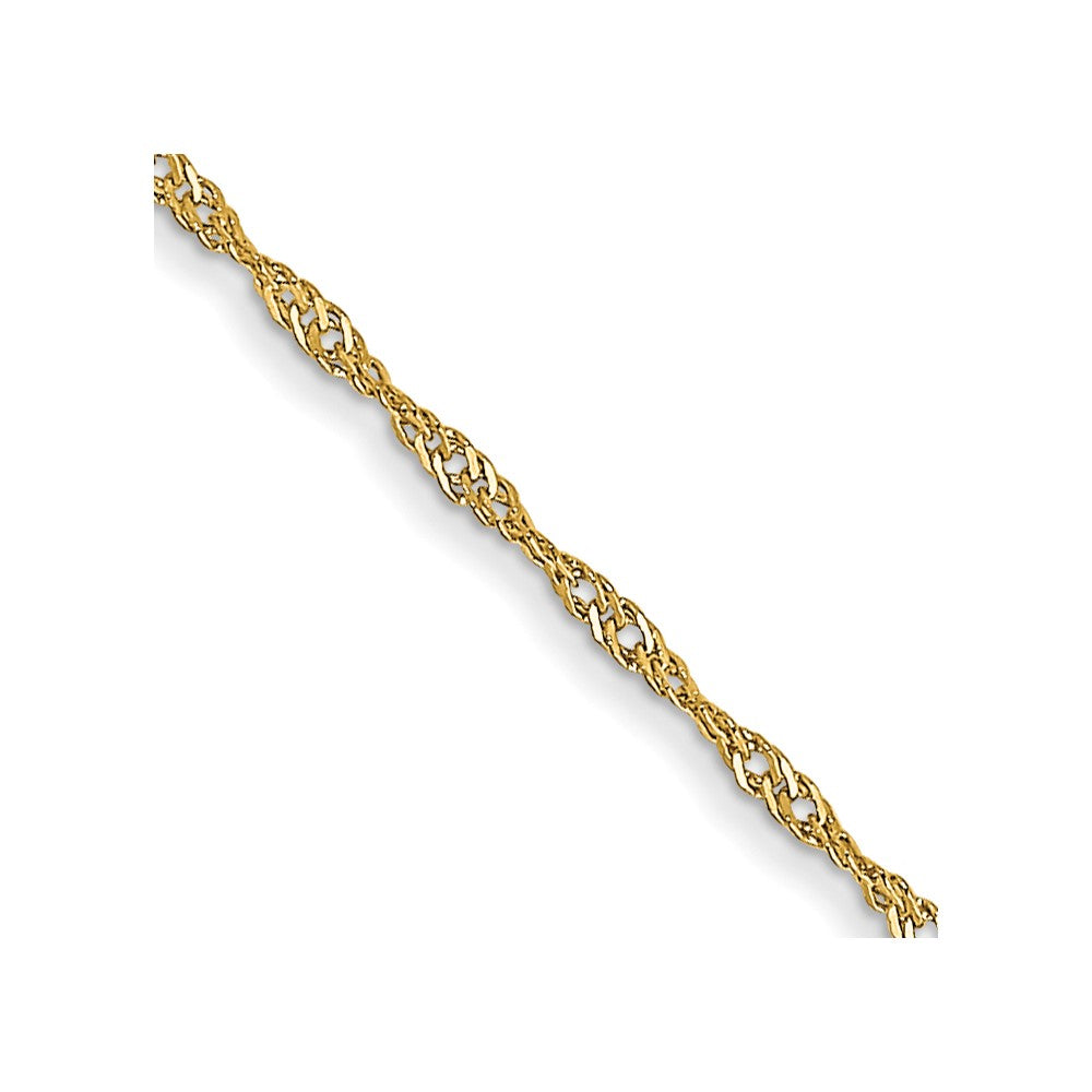 14K Carded 1mm Singapore with Spring Ring Clasp Chain