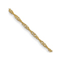 14K Carded 1mm Singapore with Spring Ring Clasp Chain