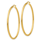10K Polished 2.5mm Tube Hoop Earrings