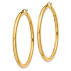 10K Polished 4mm Tube Hoop Earrings