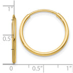 10k Polished Endless Tube Hoop Earrings