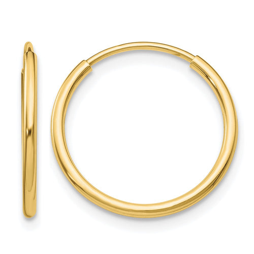 10k Polished Endless Tube Hoop Earrings