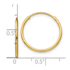 10k Polished Endless Tube Hoop Earrings