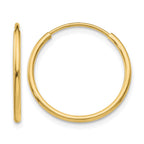 10k Polished Endless Tube Hoop Earrings