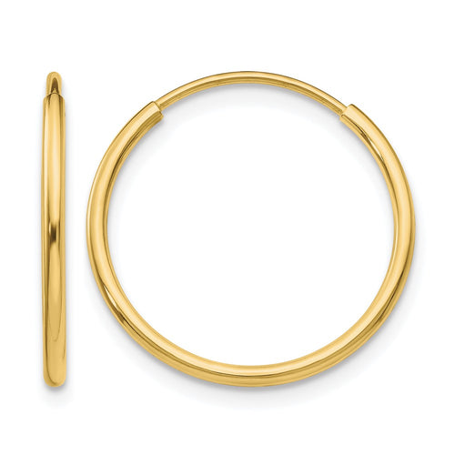 10k Polished Endless Tube Hoop Earrings