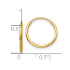 10k Polished Endless Tube Hoop Earrings