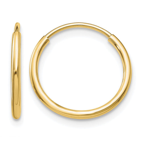 10k Polished Endless Tube Hoop Earrings