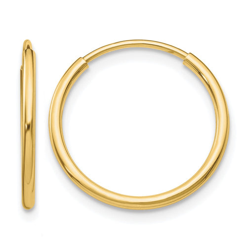 10k Polished Endless Tube Hoop Earrings