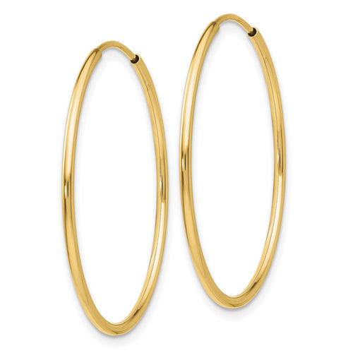 10k Polished Endless Tube Hoop Earrings