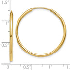 10k Polished Endless Tube Hoop Earrings