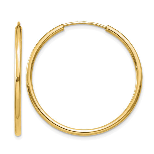 10k Polished Endless Tube Hoop Earrings