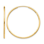 10k Polished Endless Tube Hoop Earrings
