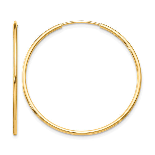 10k Polished Endless Tube Hoop Earrings