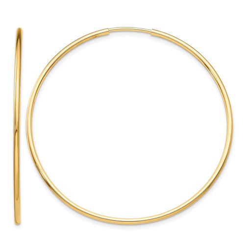 10k Polished Endless Tube Hoop Earrings