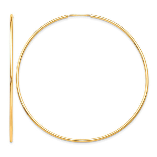 10k Polished Endless Tube Hoop Earrings
