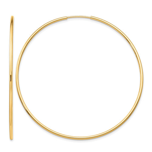 10k Polished Endless Tube Hoop Earrings