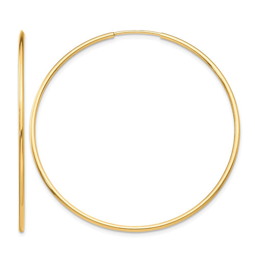 10k Polished Endless Tube Hoop Earrings