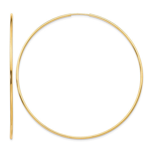 10k Polished Endless Tube Hoop Earrings