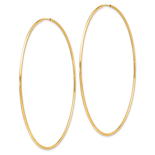 10k Polished Endless Tube Hoop Earrings