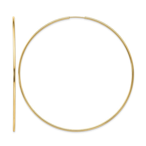 10k Polished Endless Tube Hoop Earrings