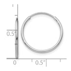 10K White Gold Endless Hoop Earrings