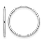 10K White Gold Endless Hoop Earrings