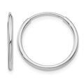 10K White Gold Endless Hoop Earrings