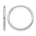 10K White Gold Endless Hoop Earrings