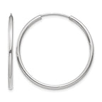10K White Gold Endless Hoop Earrings