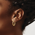 10k Polished 3.5mm Oval Hoop Earrings