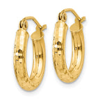 10k Diamond-cut 3mm Round Hoop Earrings