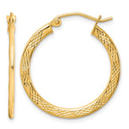 10K Textured Hoop Earrings