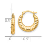 10K Scalloped Hollow Hoop Earrings