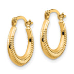 10K Scalloped Textured Hollow Hoop Earrings