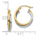 10K Two-tone Twisted Round Hoop Earrings