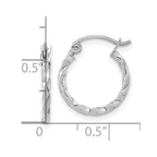 10k White Gold Twist Polished Hoop Earring