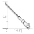 10k White Gold 1.3mm D/C Machine Made Rope Chain Anklet