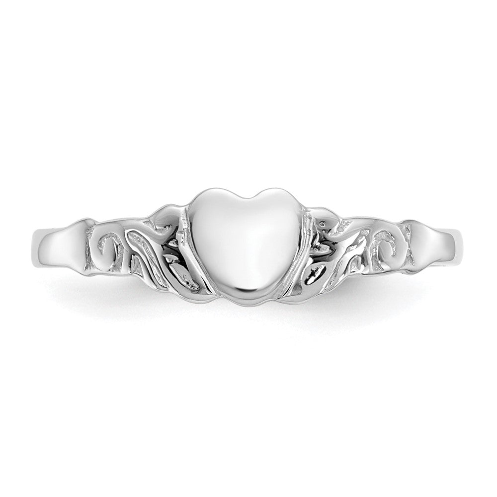 10k White Gold Heart Baby / Childs Ring