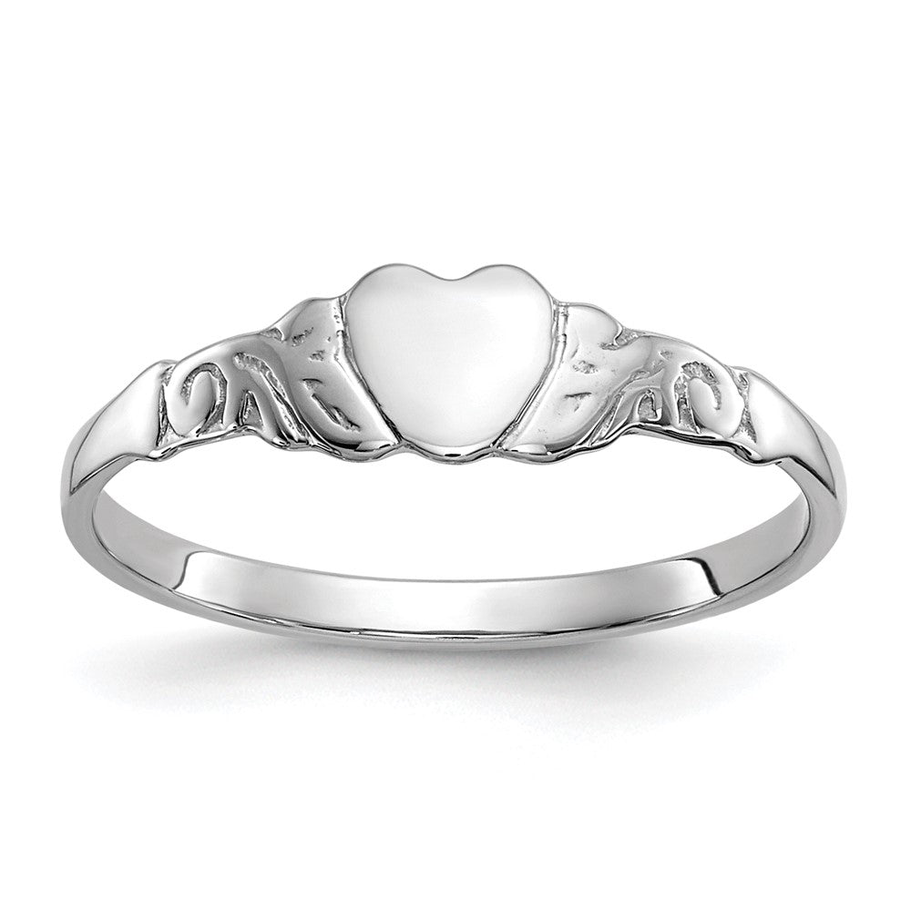 10k White Gold Heart Baby / Childs Ring
