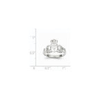10k White Gold Polished Ladies Claddagh Ring