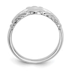 10k White Gold Polished Ladies Claddagh Ring