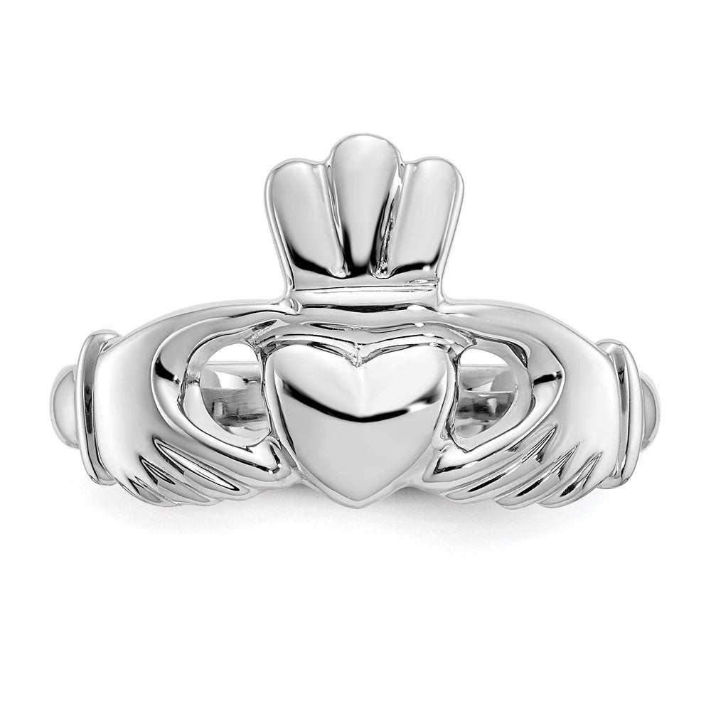 10k White Gold Polished Ladies Claddagh Ring